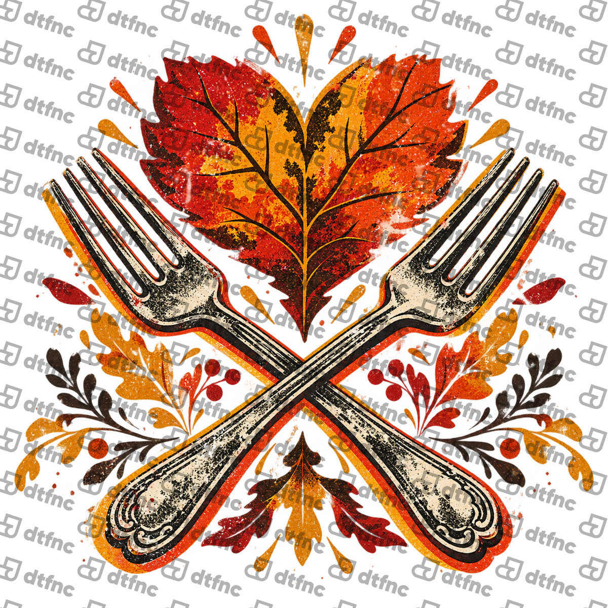 Thanksgiving - Autumn Harvest Crossed Forks