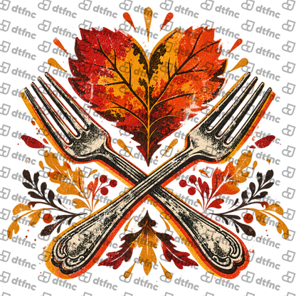 Thanksgiving - Autumn Harvest Crossed Forks