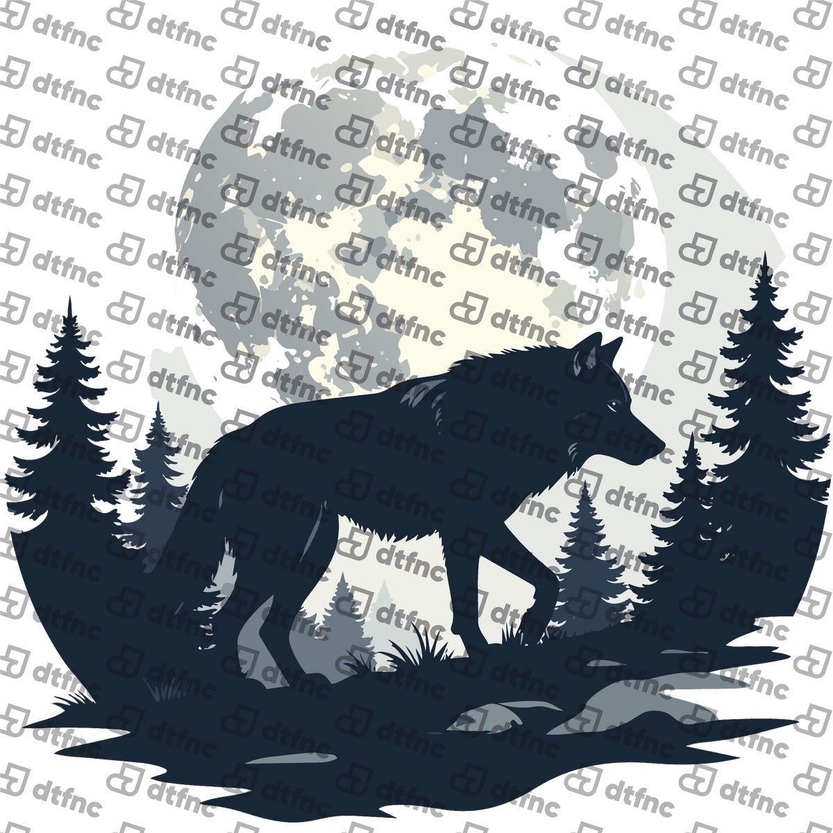 Animals - Midnight Wolf Silhouette