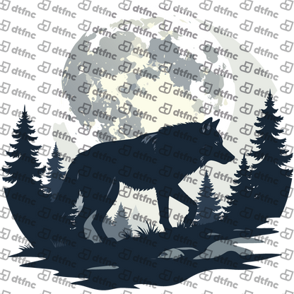 Animals - Midnight Wolf Silhouette