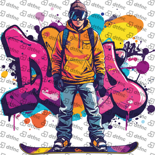 Winter Olympics - Graffiti Street Style Snowboarder