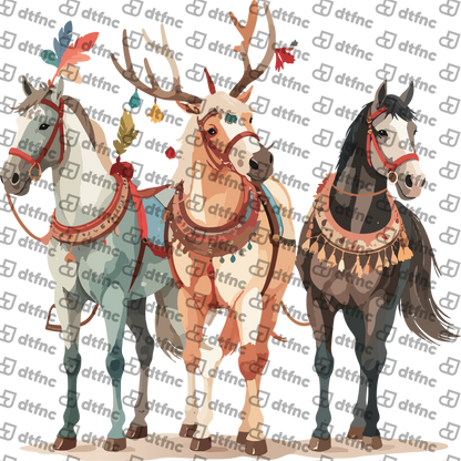 Animals - Woodland Spirit Horse Trio