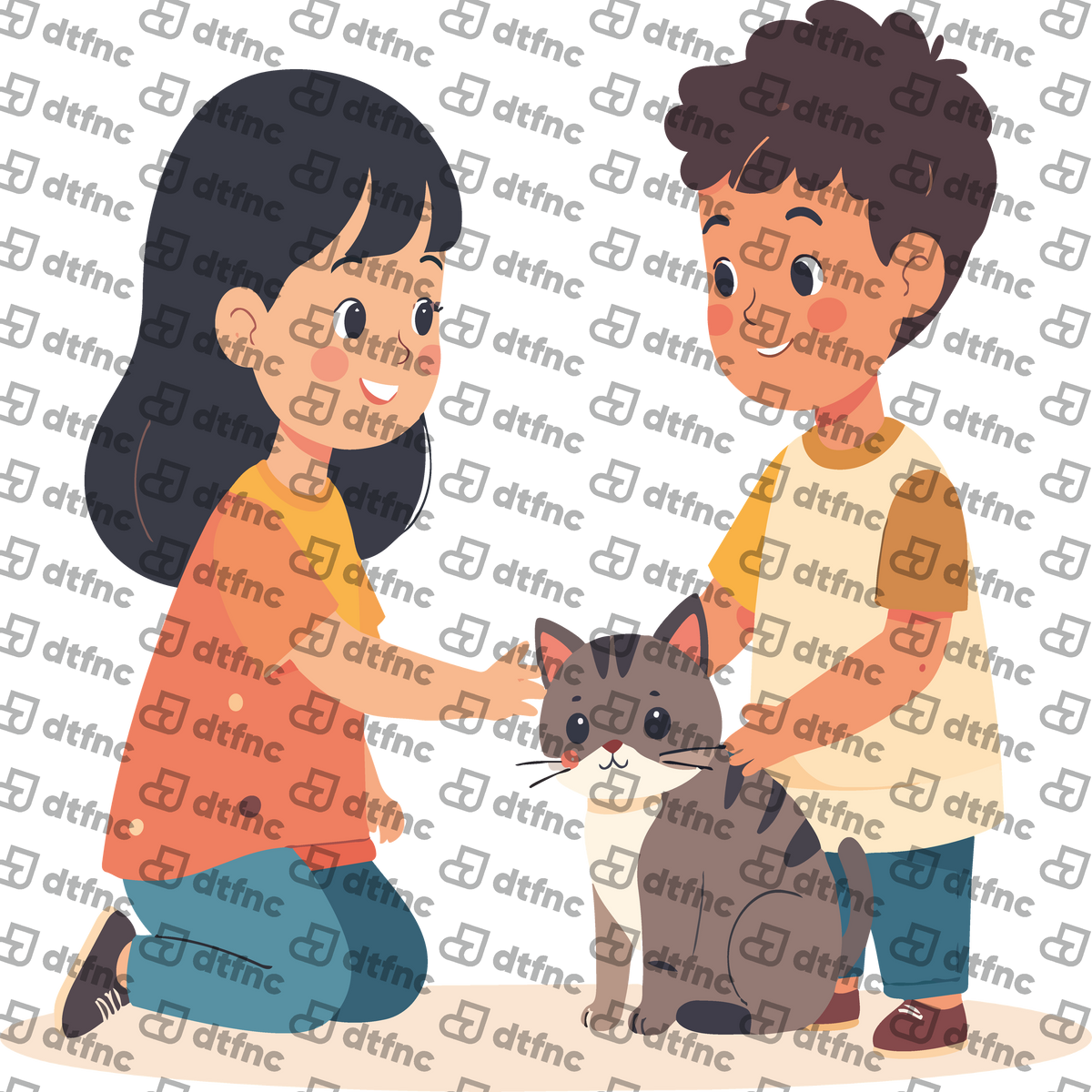 Animals - Kids And Cat Friendship