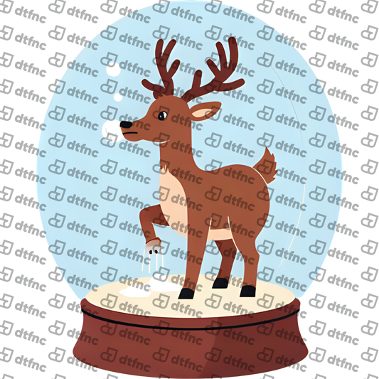 Christmas - Playful Reindeer Snow Globe