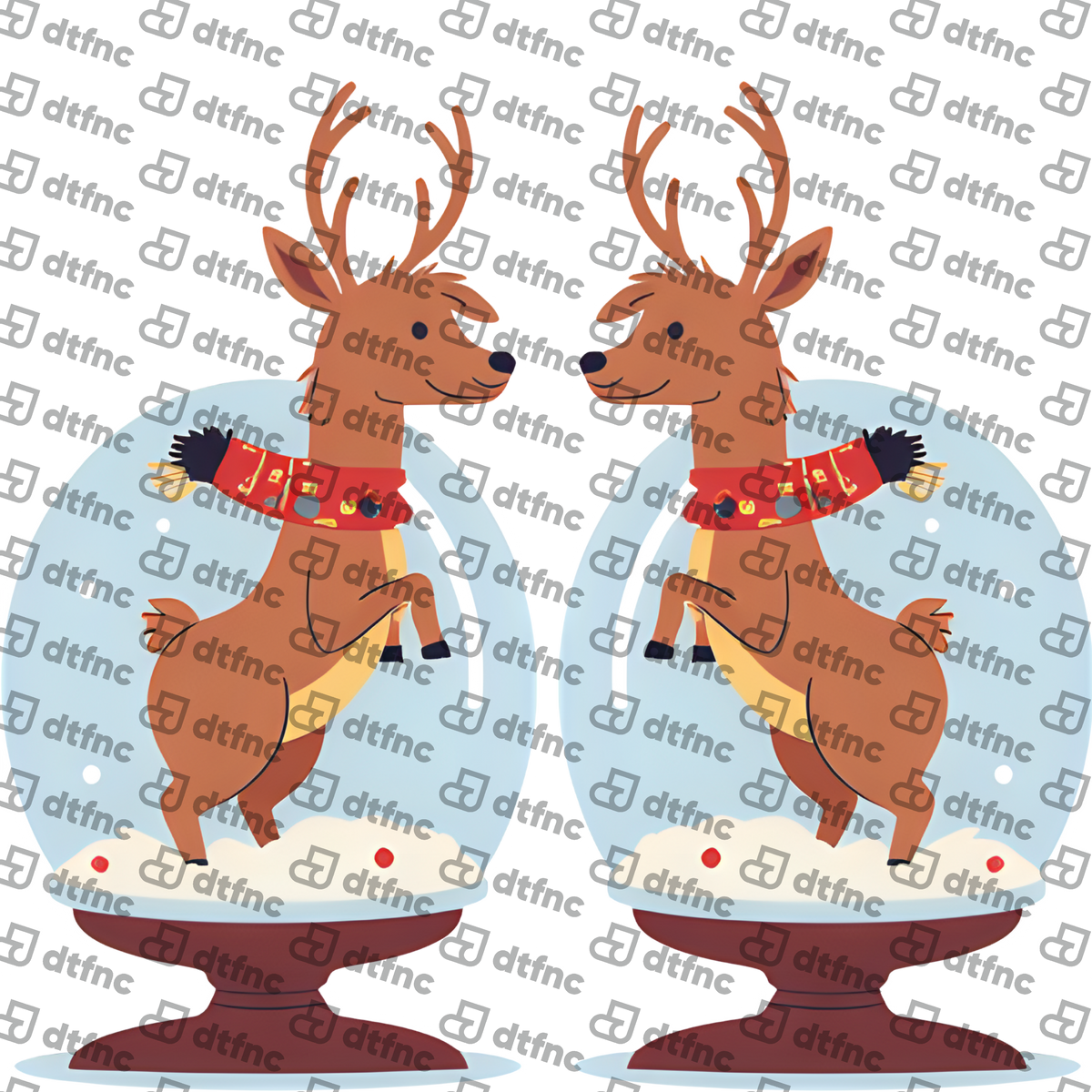 Christmas - Playful Reindeer Snow Globe Duo