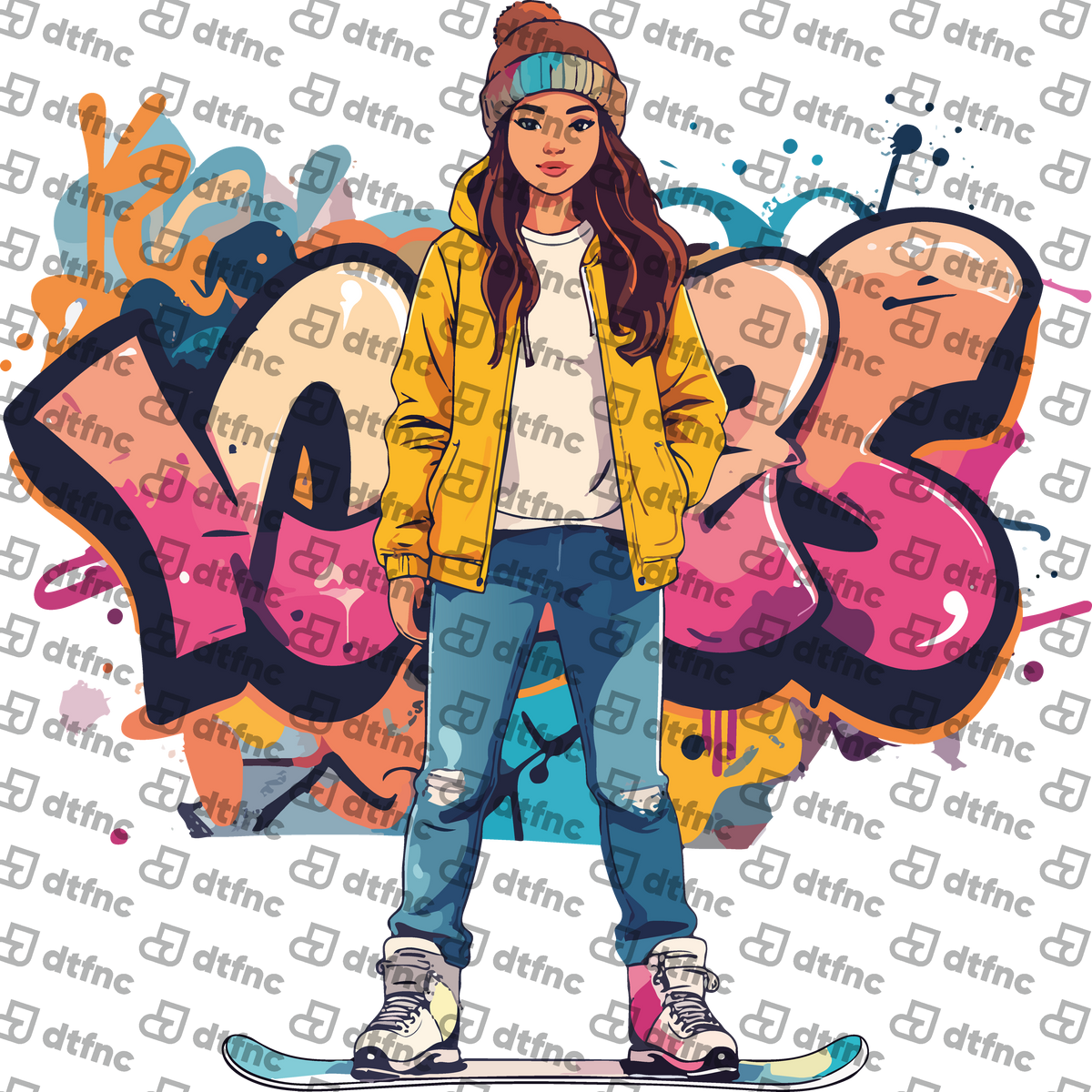 Winter Olympics - Urban Snowboard Graffiti Queen