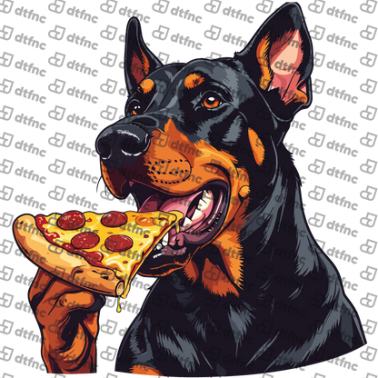 Animals - Pizza Loving Doberman