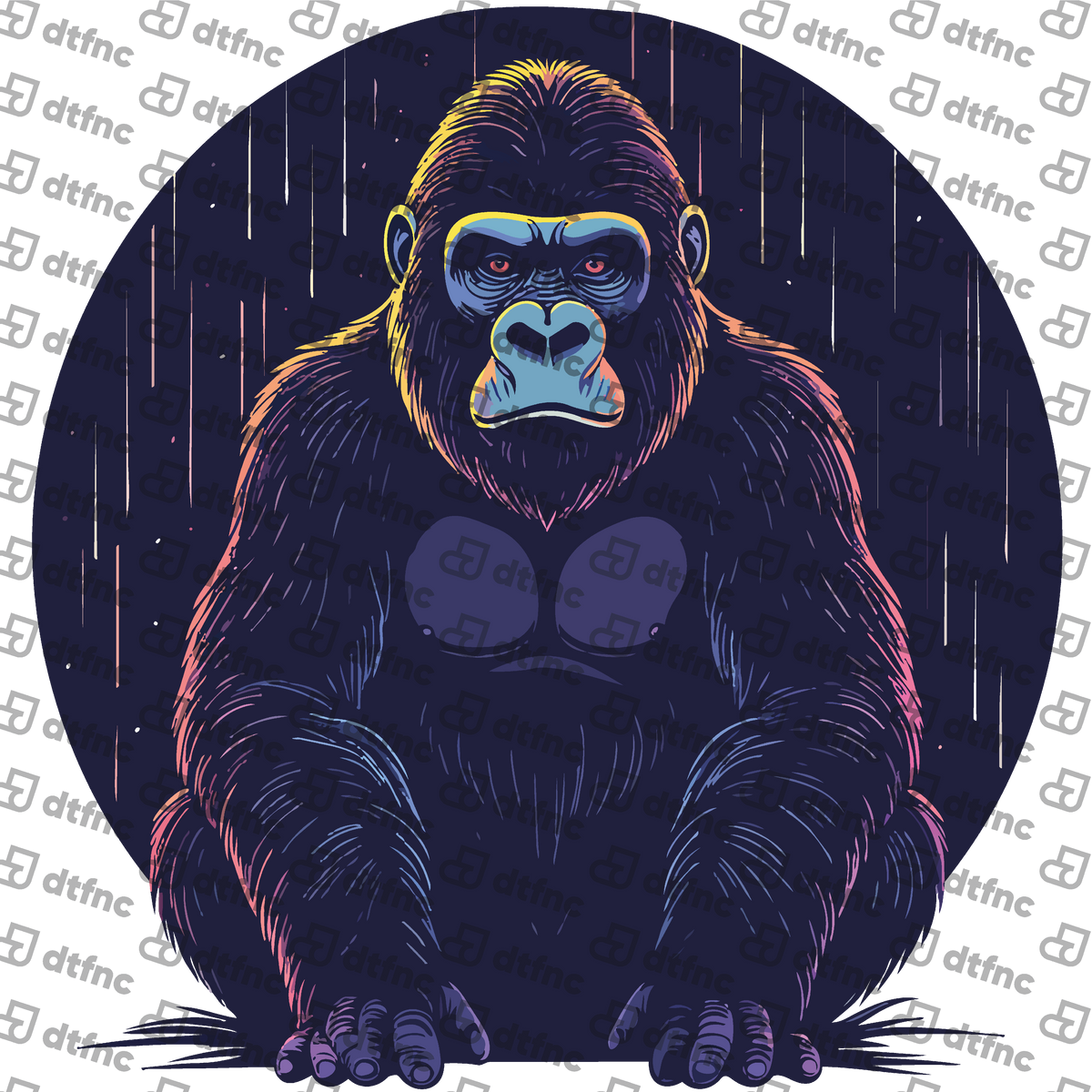 Animals - Synthwave Rain Gorilla