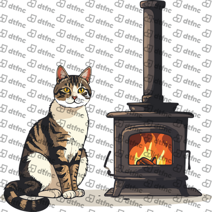 Animals - Fireside Cozy Cat