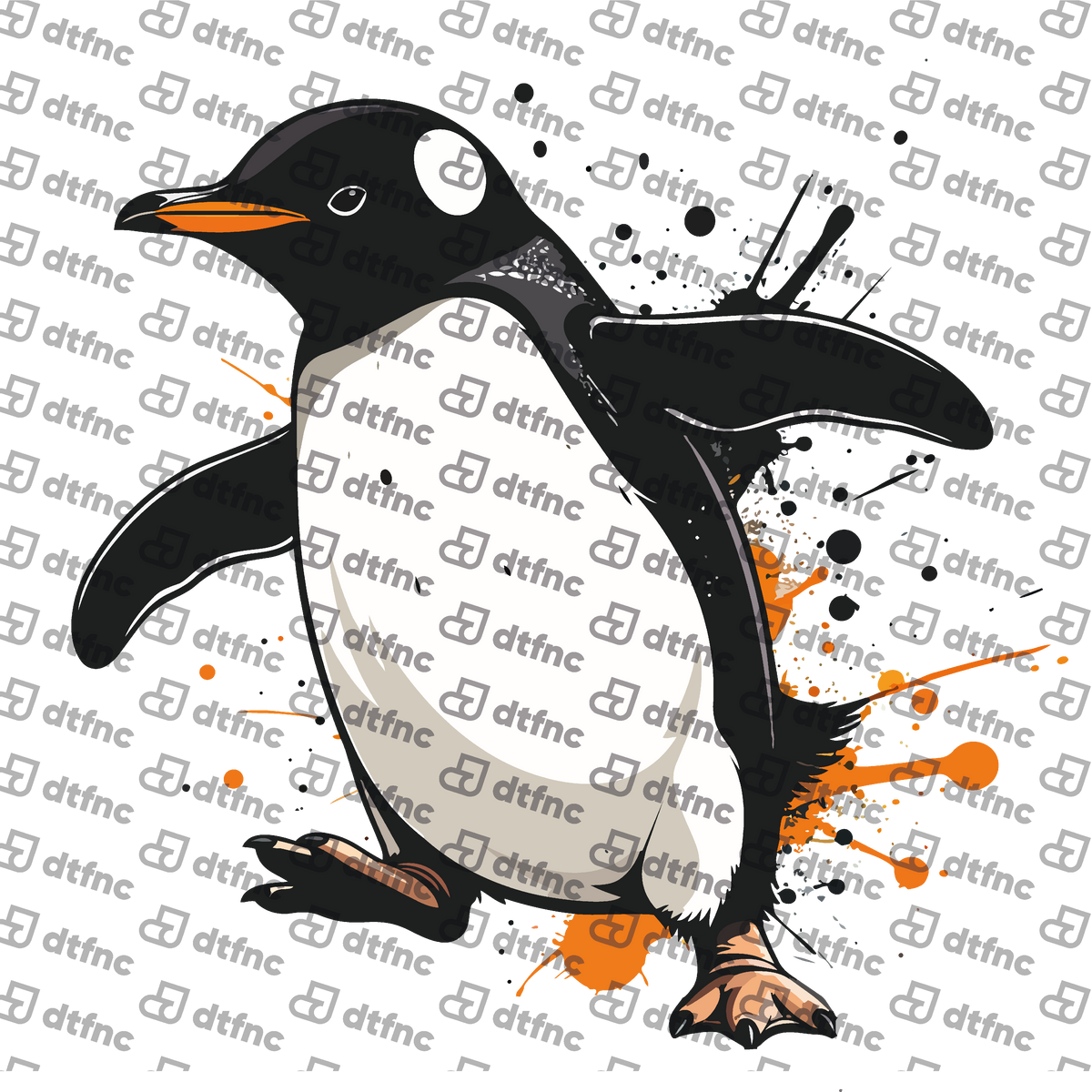 Animals - Splatter Art Gentoo Penguin