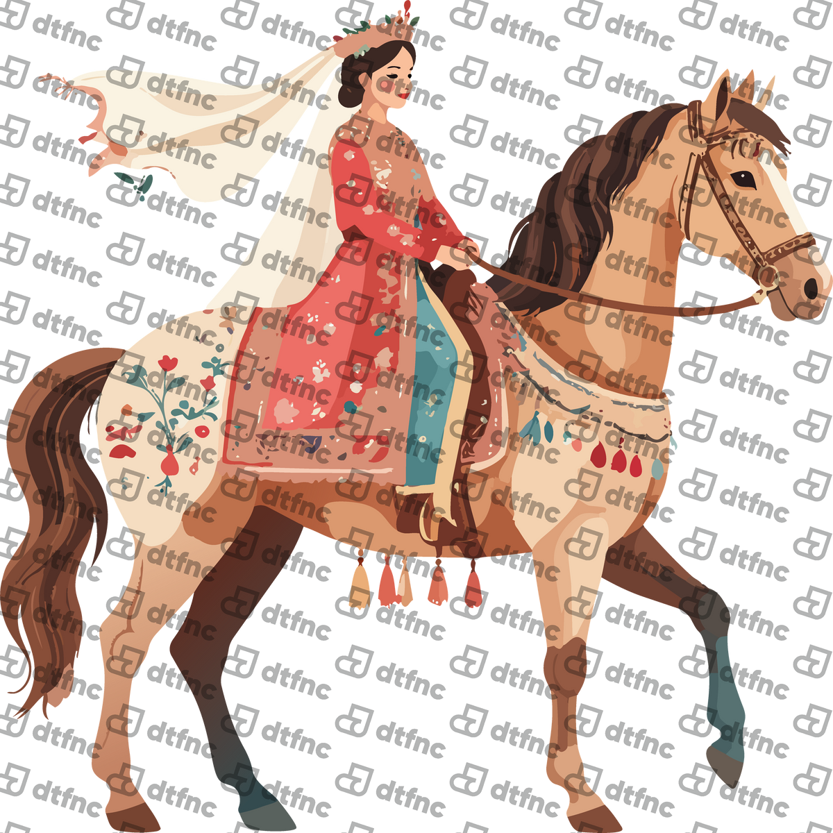 Animals - Floral Horse Elegance