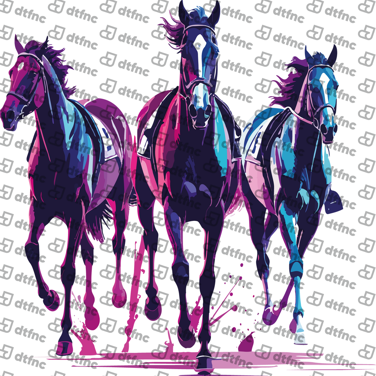 Animals - Neon Galloping Horse Trio
