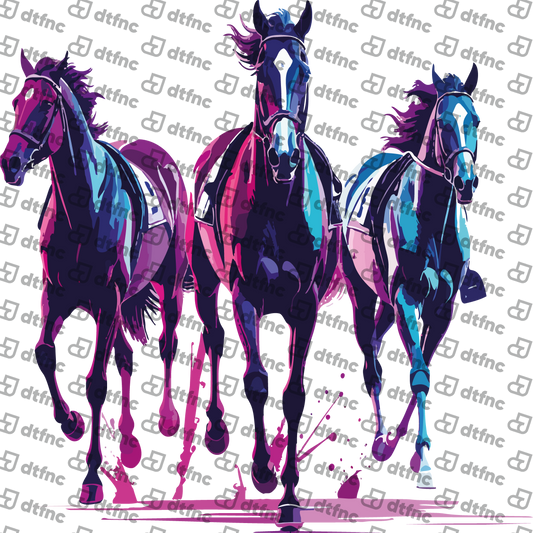 Animals - Neon Galloping Horse Trio