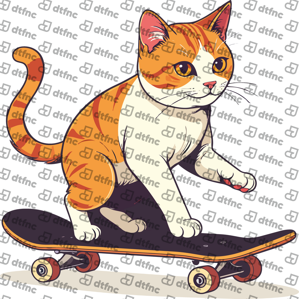 Animals - Skateboarding Tabby Cat