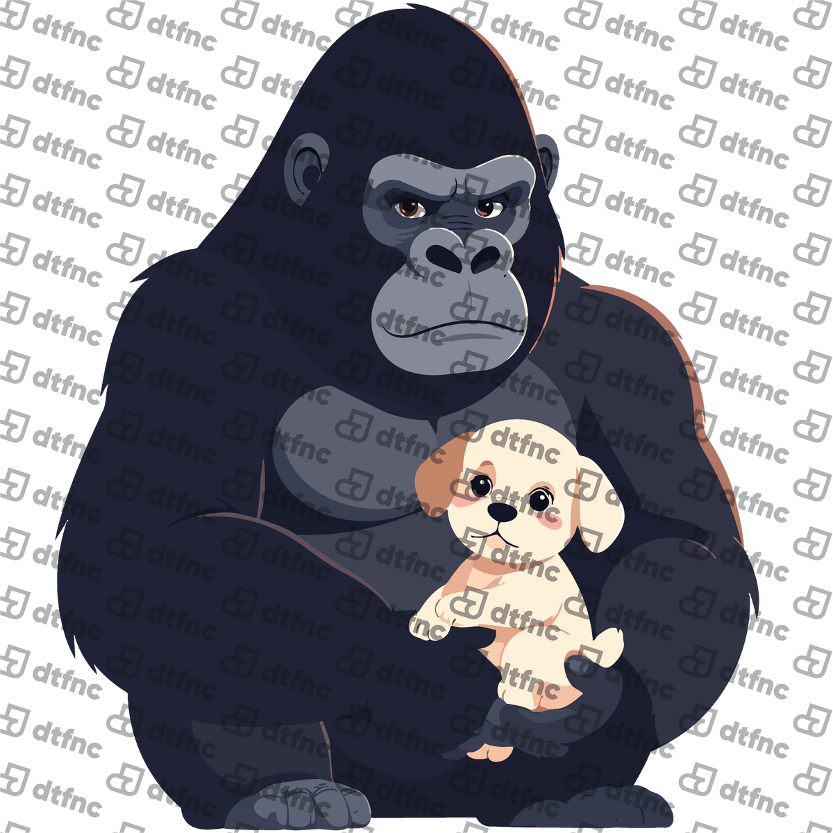 Animals - Gorilla and Puppy Guardian