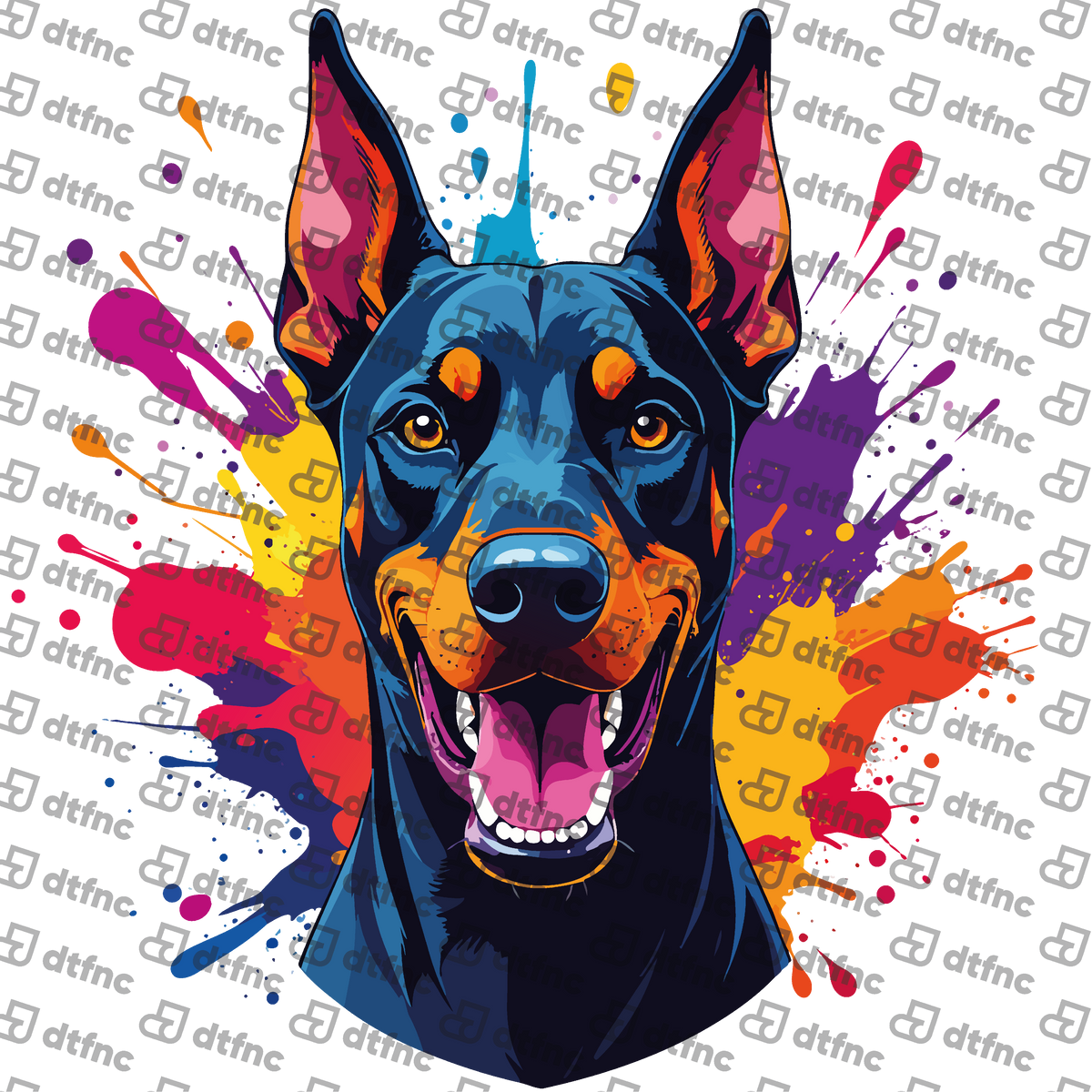 Animals - Colorful Splash Doberman