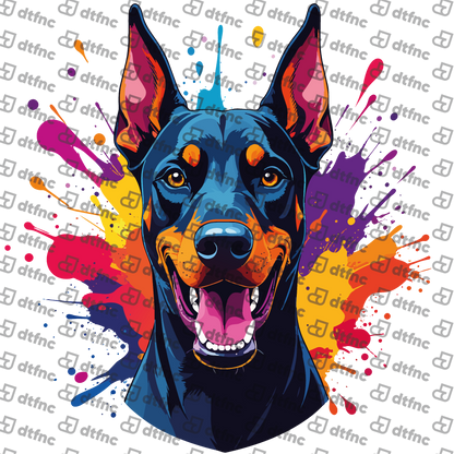 Animals - Colorful Splash Doberman