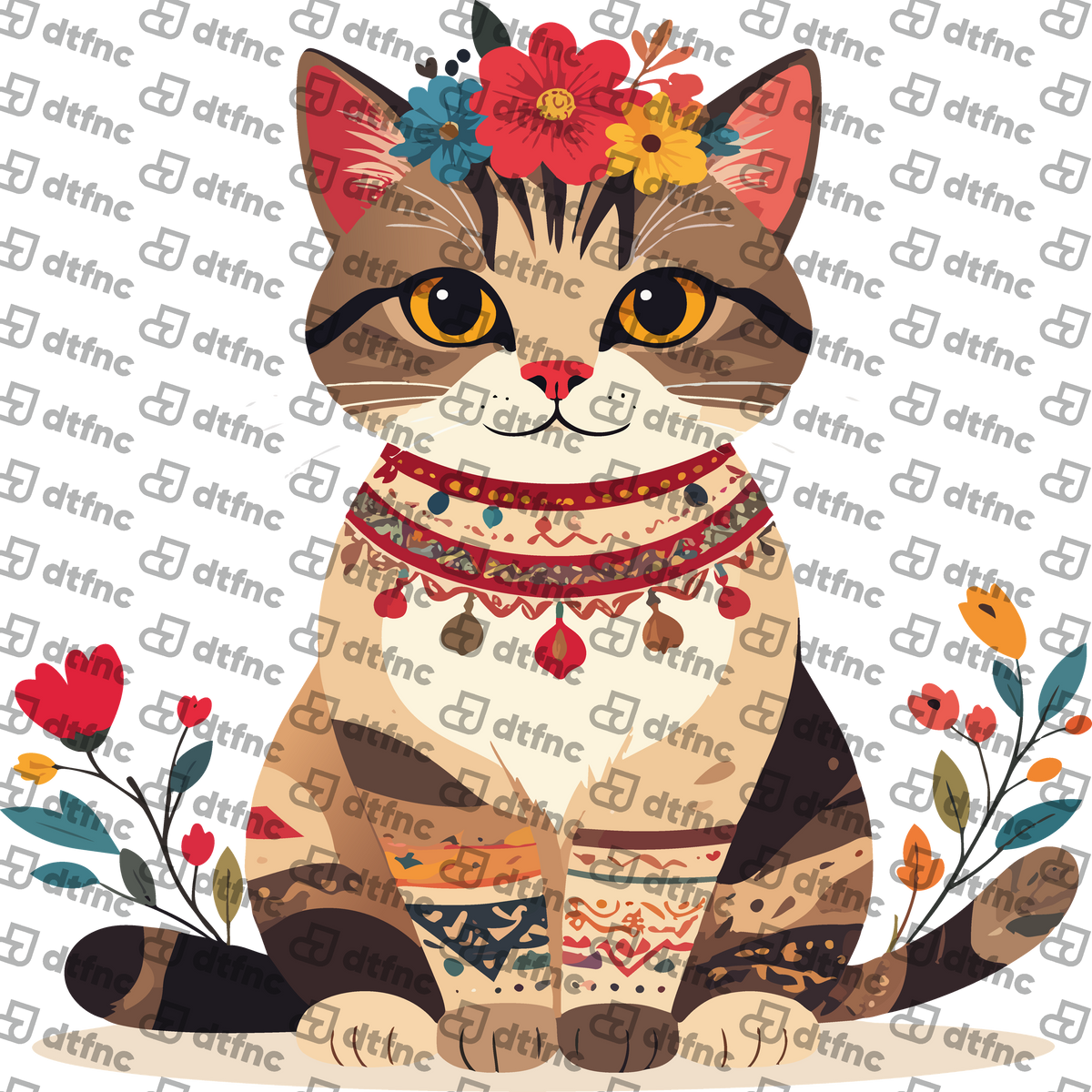 Animals - Floral Boho Cat