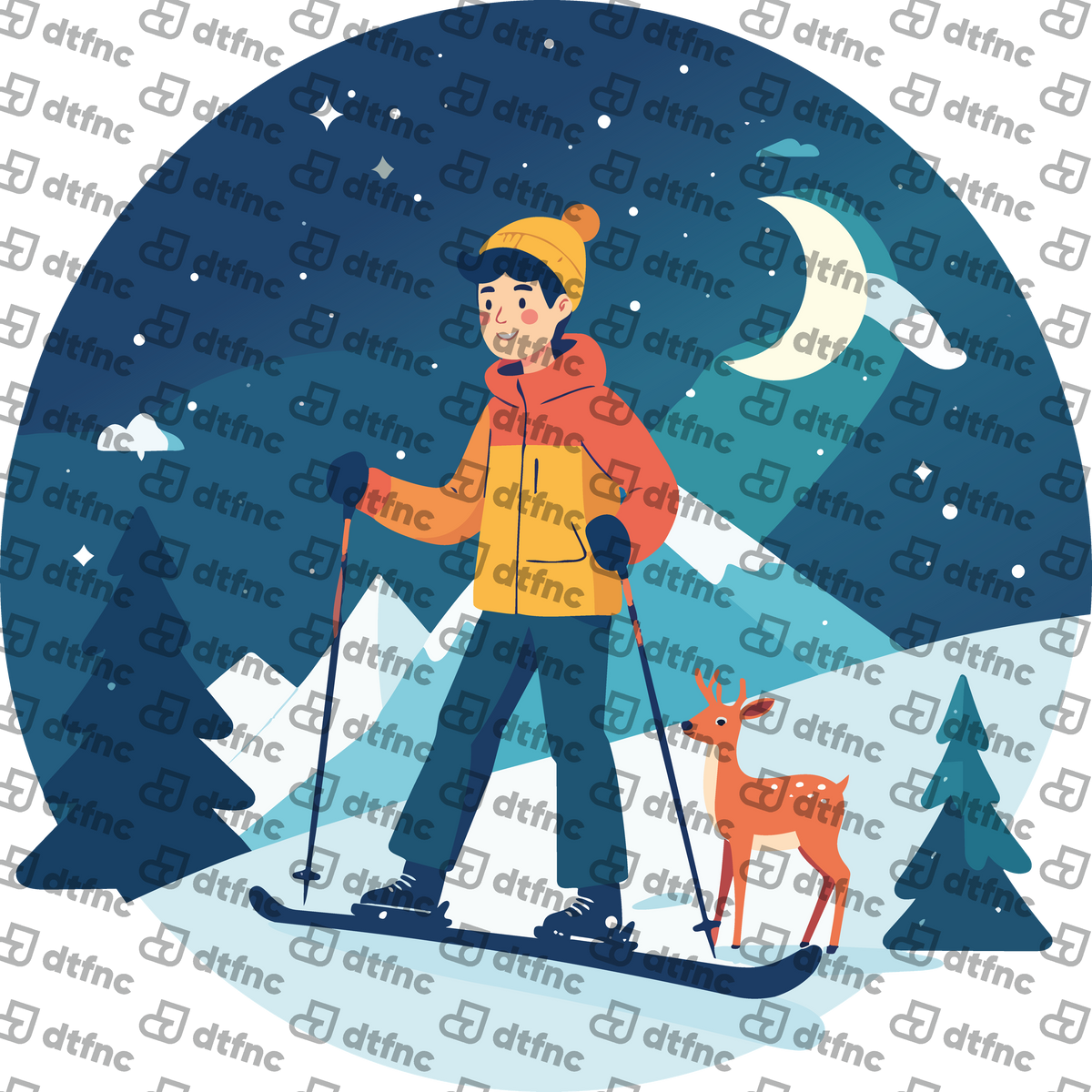 Winter Olympics - Starry Night Skier