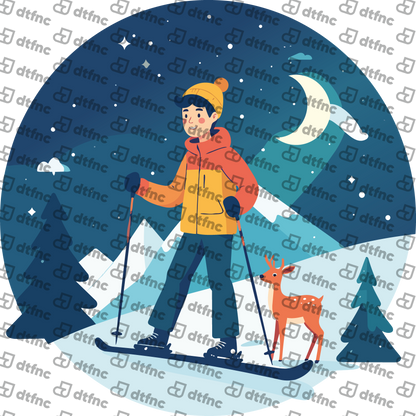 Winter Olympics - Starry Night Skier