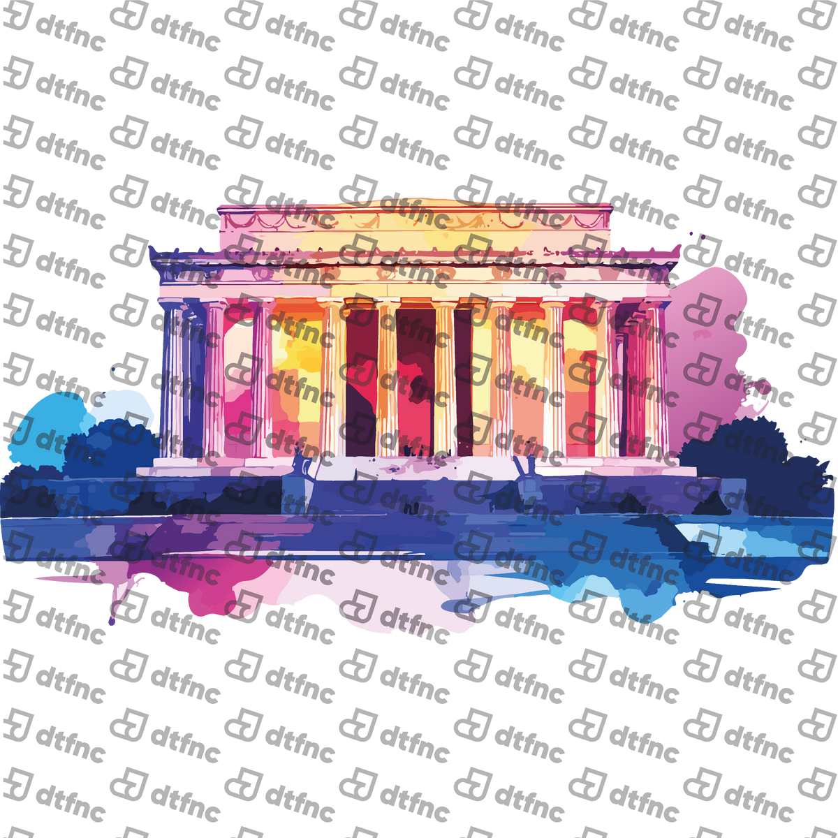 4th of July - Watercolor Lincoln Memorial