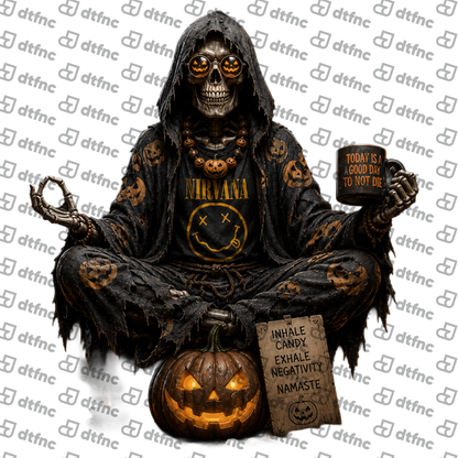 Halloween - Pumpkin Zen Skeleton