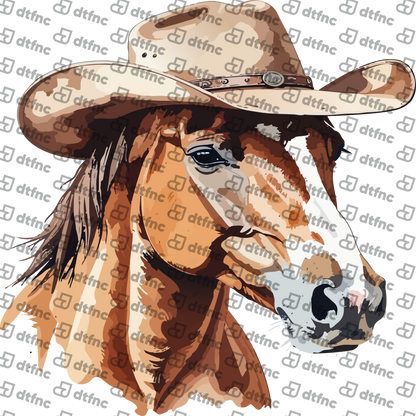 Animals - Cowboy Hat Horse Portrait