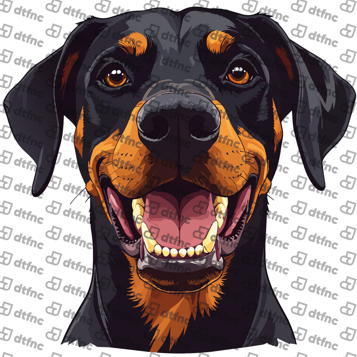 Animals - Happy Rottweiler Portrait