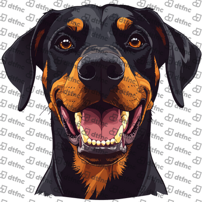 Animals - Happy Rottweiler Portrait
