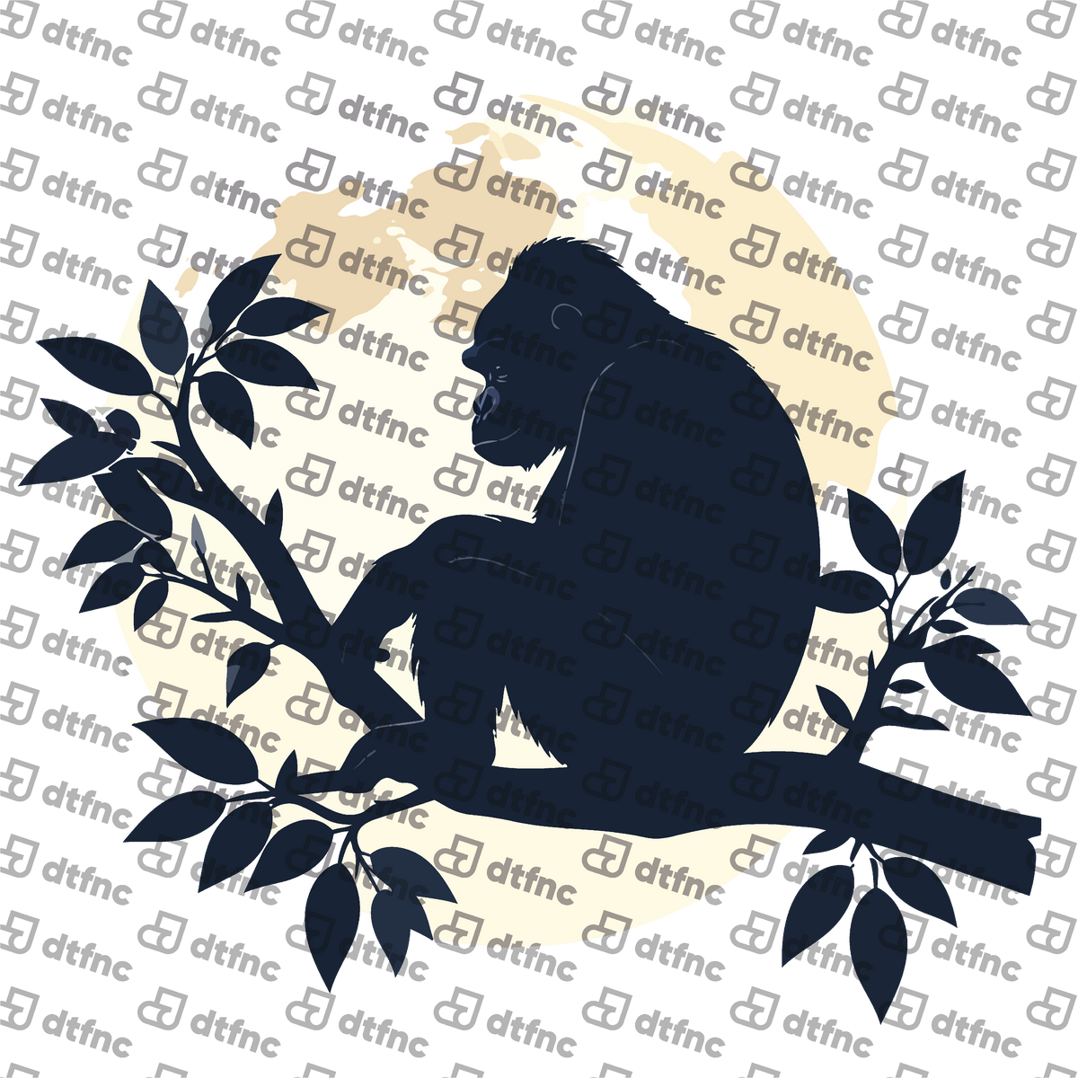 Animals - Moonlit Gorilla Silhouette
