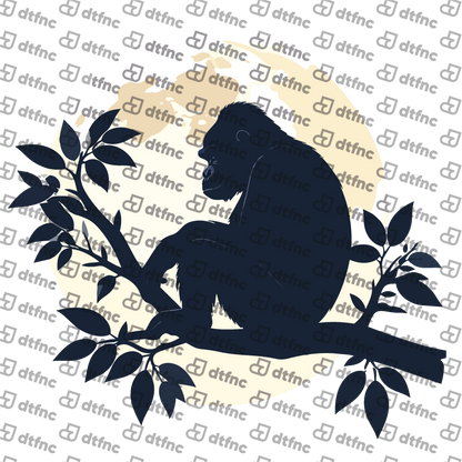 Animals - Moonlit Gorilla Silhouette