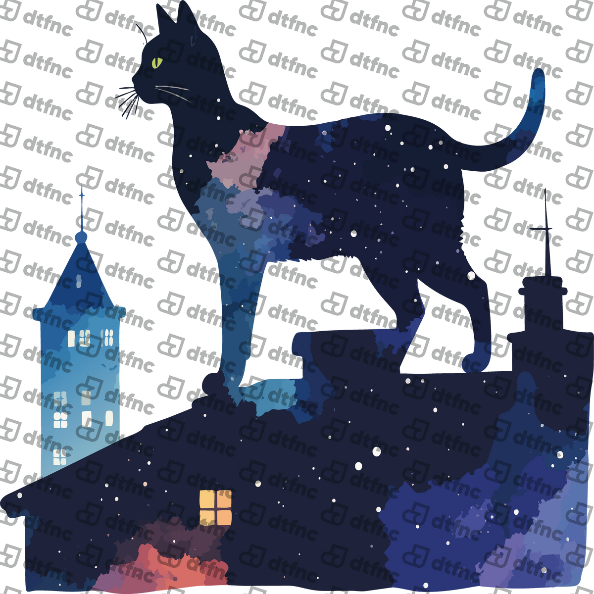 Animals - Starlit Rooftop Cat