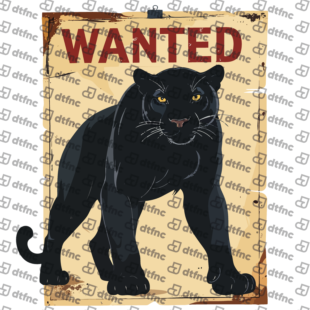 Animals - Outlaw Panther Wanted Poster