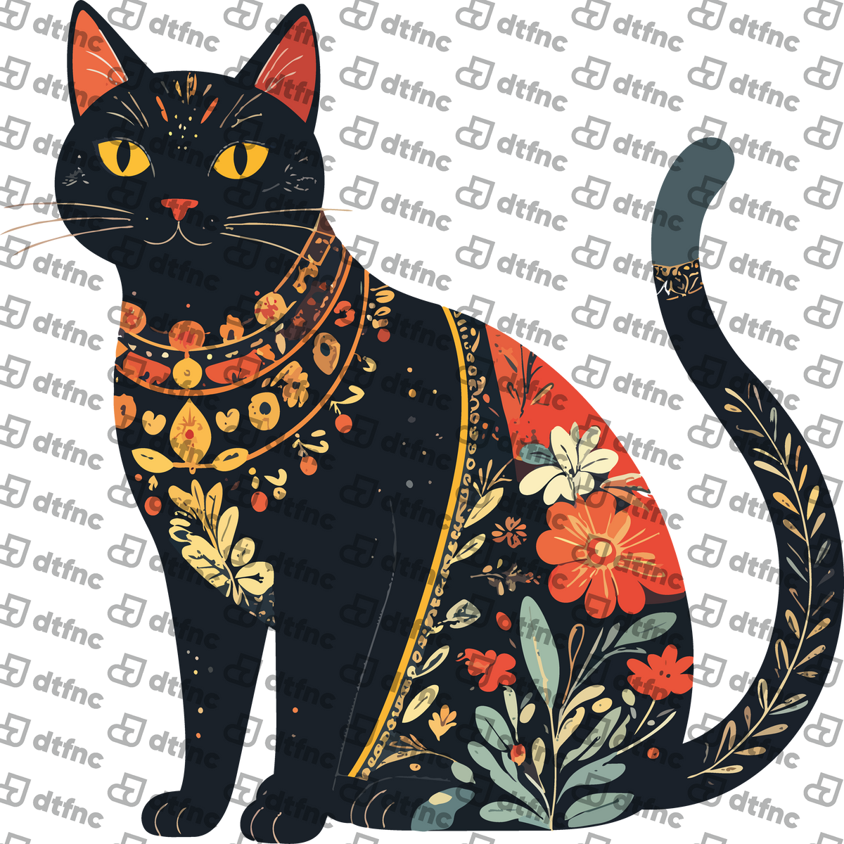 Animals - Midnight Floral Cat