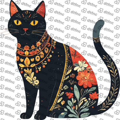 Animals - Midnight Floral Cat