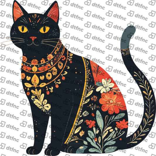 Animals - Midnight Floral Cat