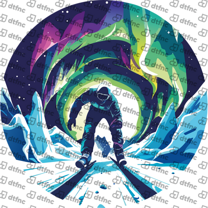 Winter Olympics - Cosmic Aurora Skier