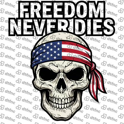 4th of July - Freedom Never Dies Skull