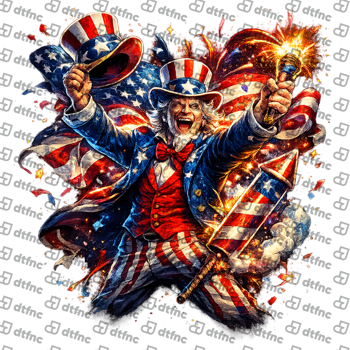 4th of July – Firework Freedom Uncle Sam