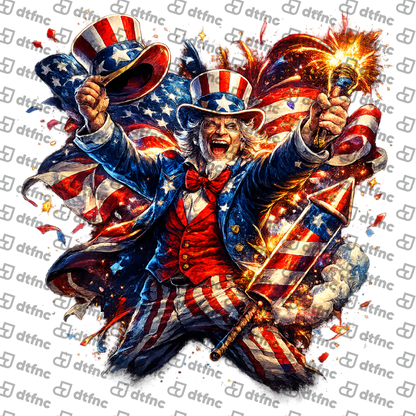 4th of July – Firework Freedom Uncle Sam