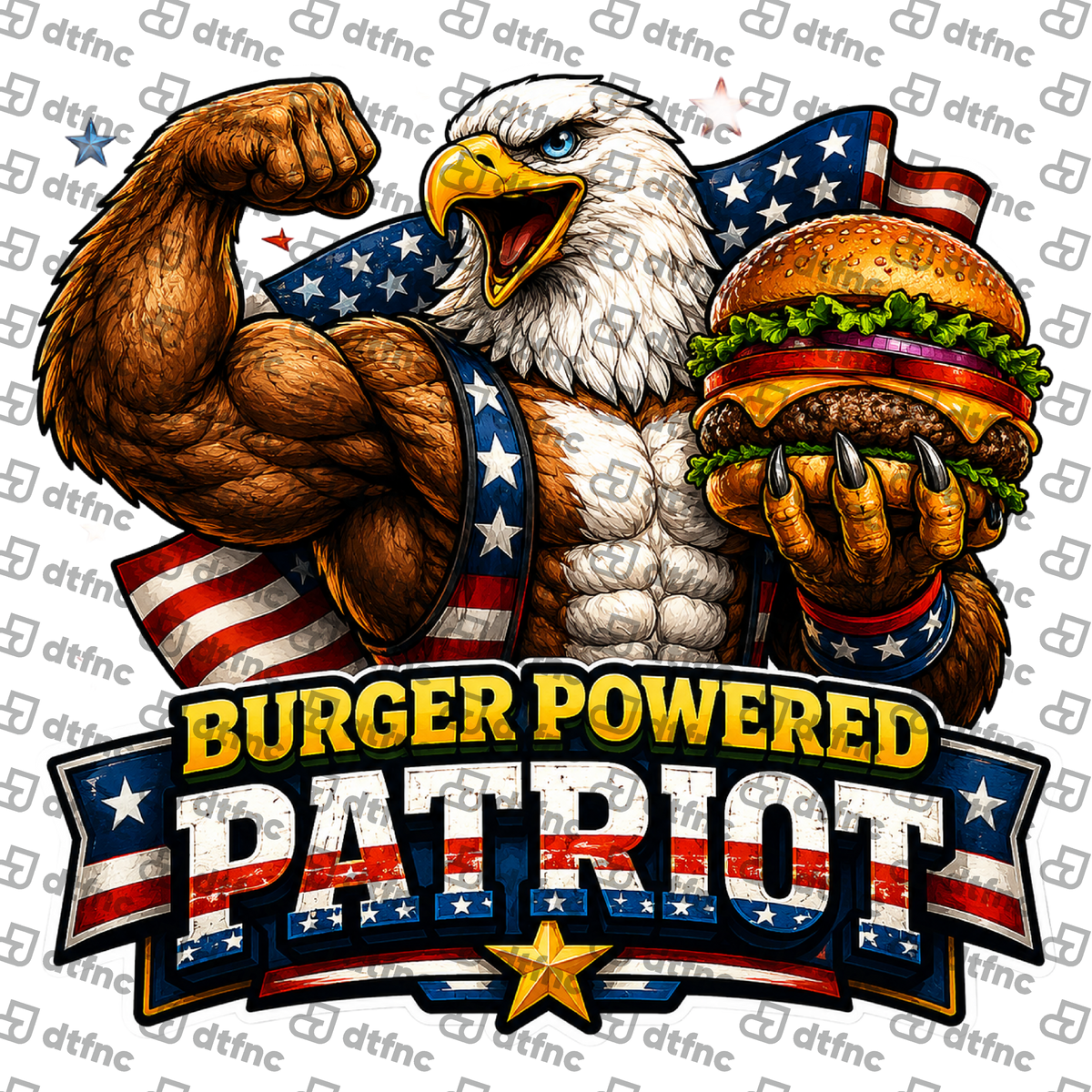 4th of July - Burger Powered Patriot Eagle