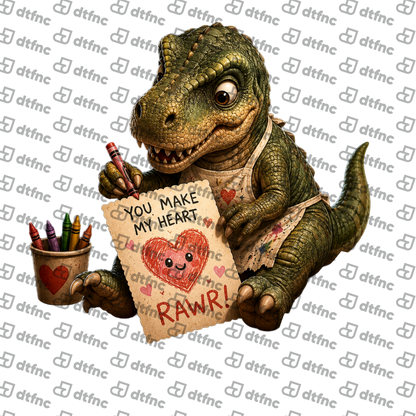 Valentine's Day - You Make My Heart Rawr Dinosaur