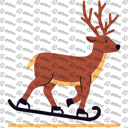Christmas - Snowboarding Reindeer