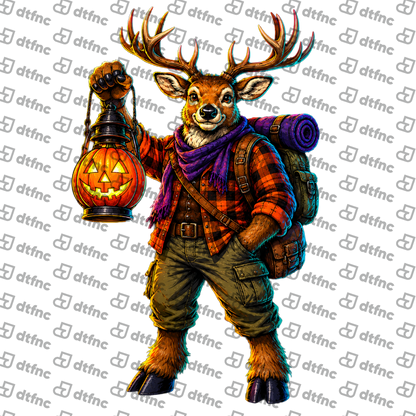 Halloween - Pumpkin Lantern Deer