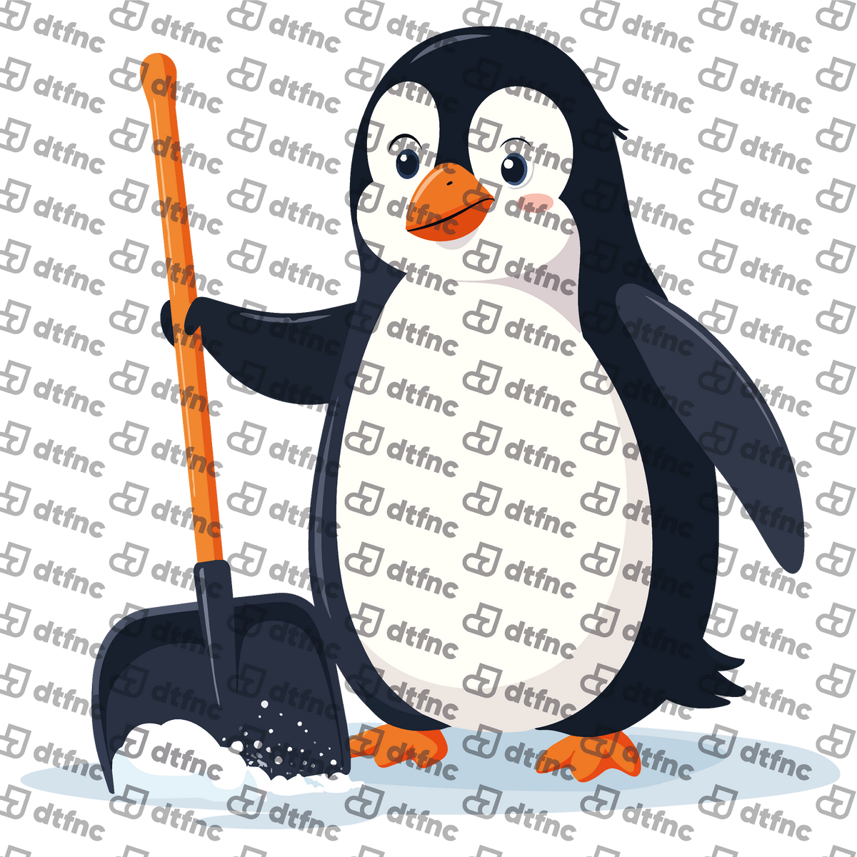 Animals - Shoveling Snow Penguin