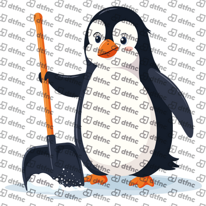 Animals - Shoveling Snow Penguin