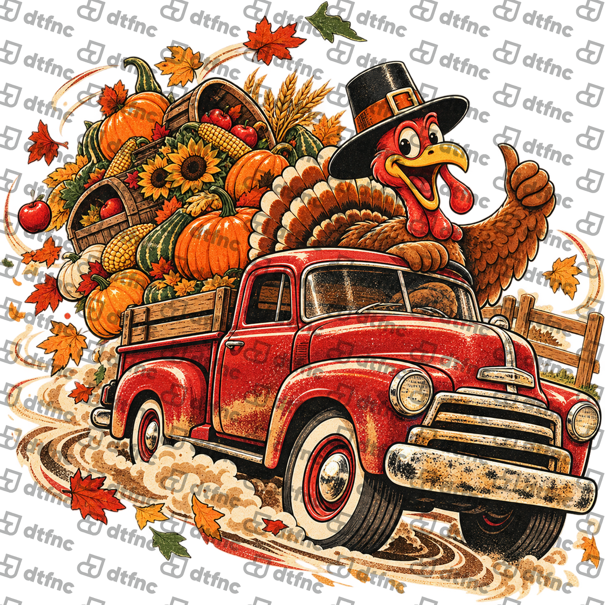 Thanksgiving - Gobble & Roll Vintage Turkey Truck