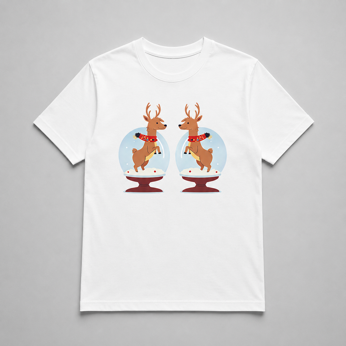 Christmas - Playful Reindeer Snow Globe Duo