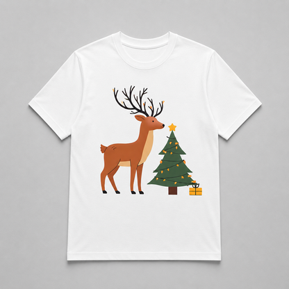 Christmas - Elegant Reindeer & Christmas Tree