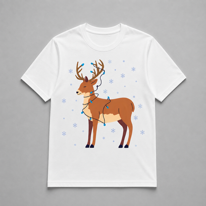 Christmas - Tangled Blue Lights Reindeer
